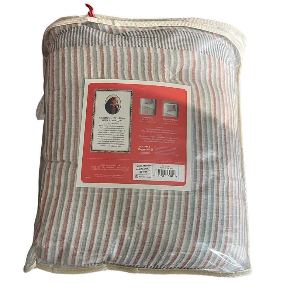 Yarn Dyed Gauze Stripe Comforter & Sham Set Cream - Opalhouse™ with Jungalow - Picture 6 of 8